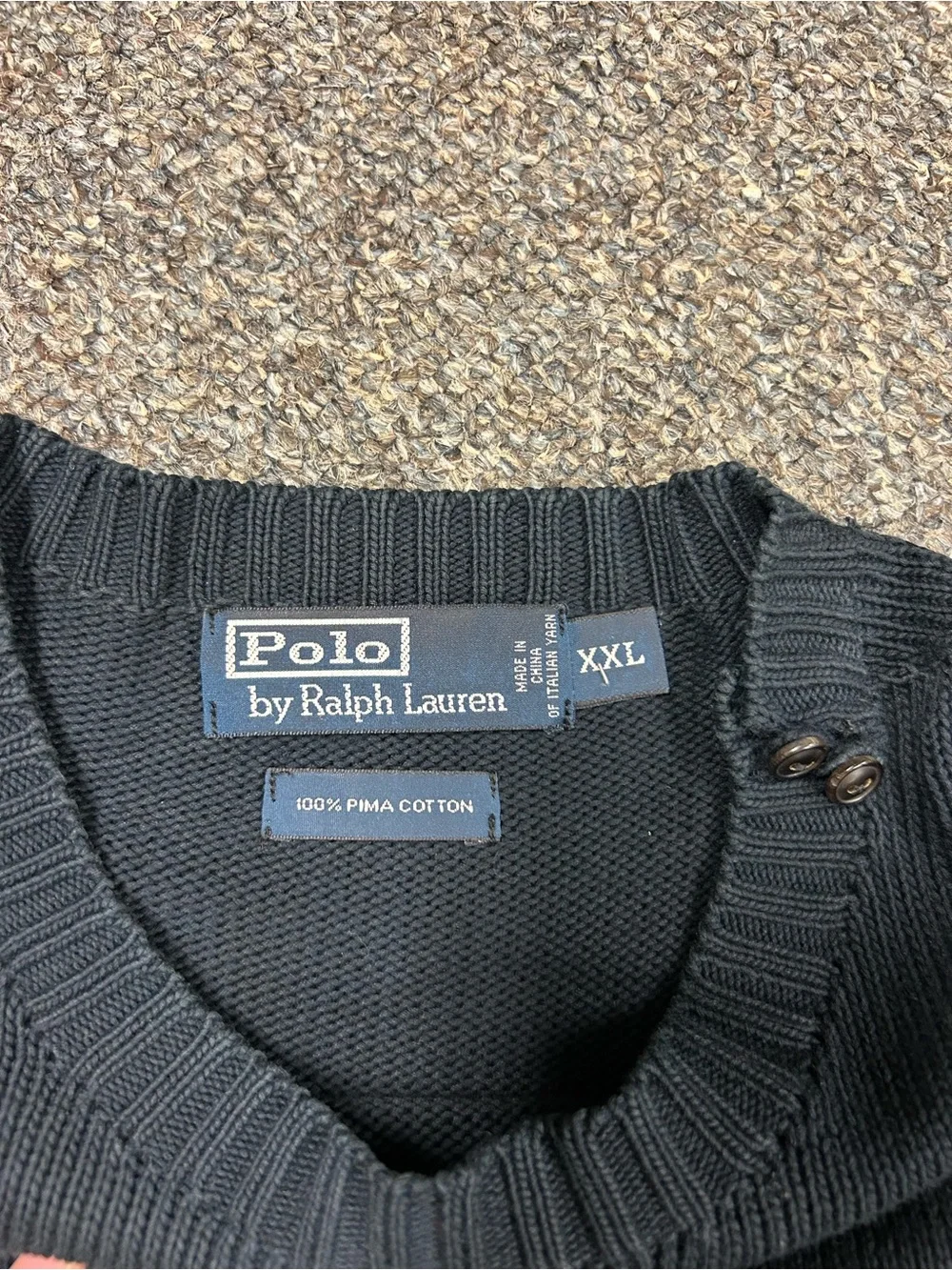 XXL Polo Ralph Lauren Mens Marine Co. Sailing Supplies Knit black Sweater